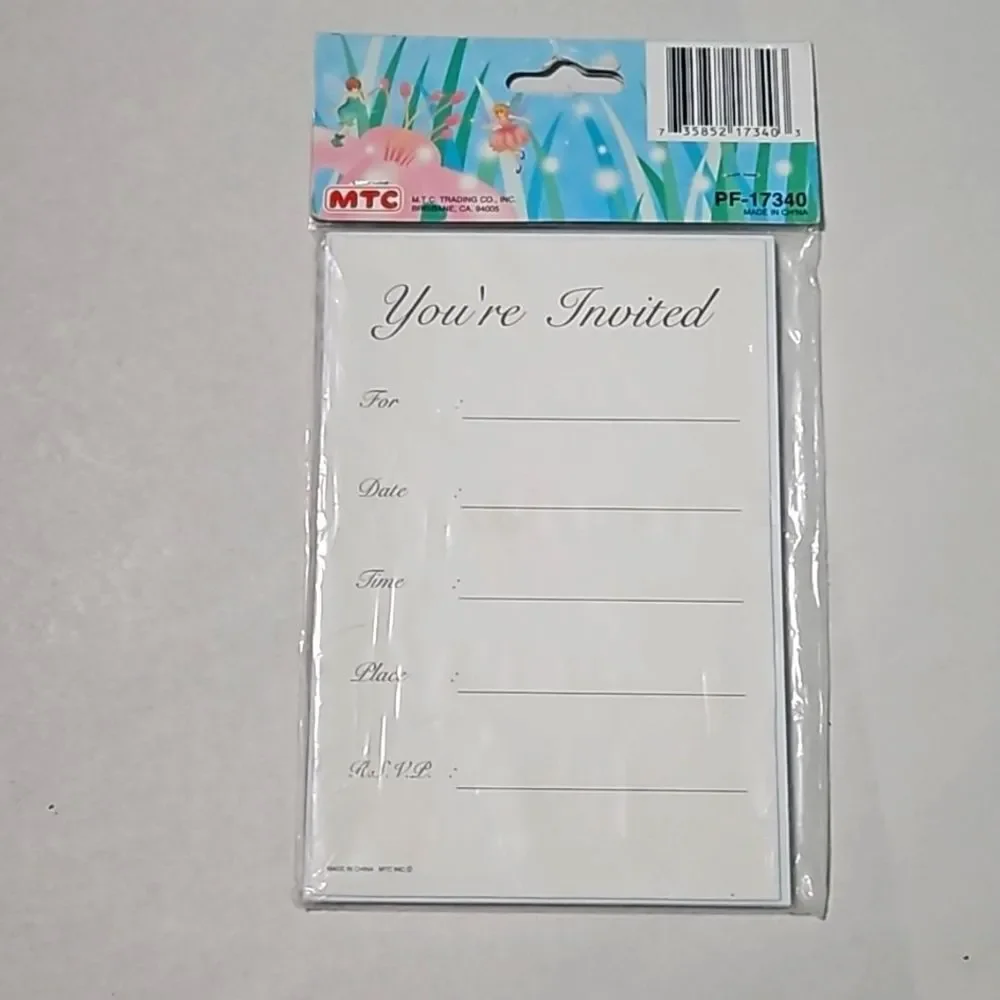 Vintage Fairy Party Y2K Invitation Girls Princess Wonderland NEW